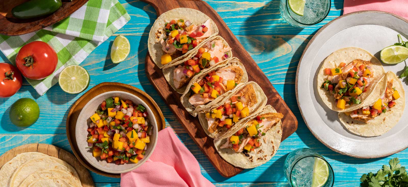 Salmon Tacos with Mango Salsa