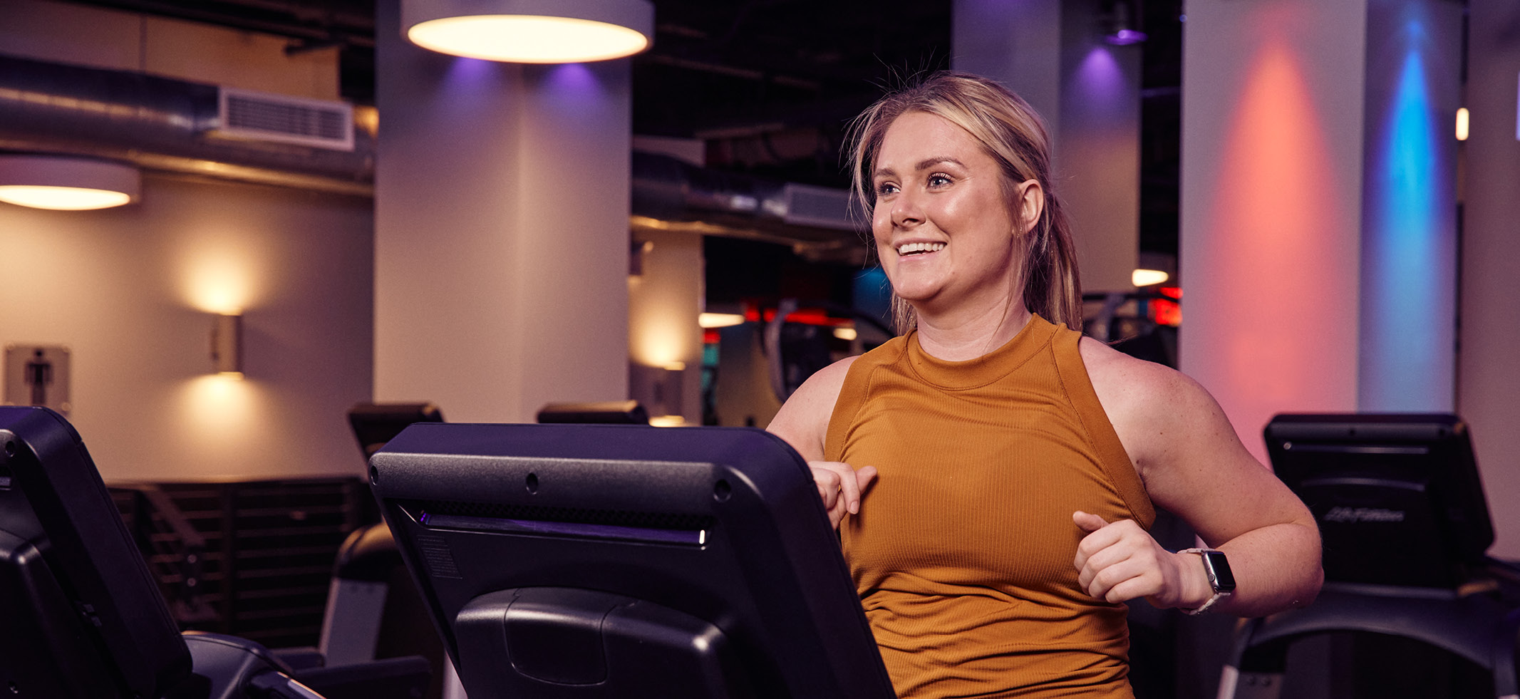 Woman on a treadmill